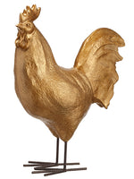 18" Poly Resin Rooster  Antique Gold (pack of 1)