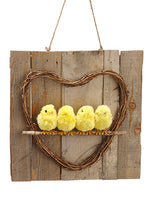 1.9"Hx12.9"D Chick Wall Decor  Yellow (pack of 2)
