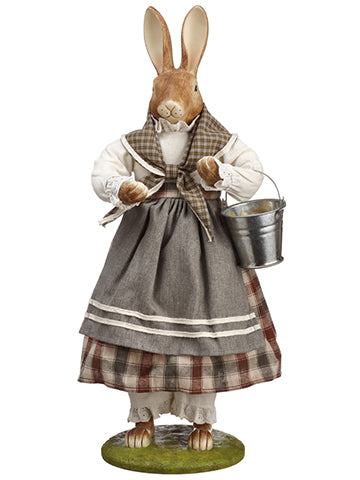 18" Mrs. Garden Bunny  Beige Gray (pack of 4)