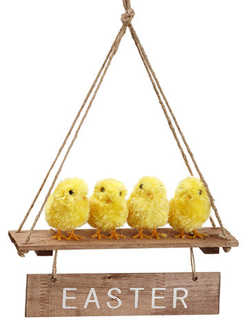 19.5"Hx10"L Hanging Chick Decor Yellow (pack of 6)