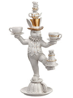 24" Poly Resin Bunny Holding Cups White Gold (pack of 1)