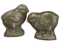 4.5"-5.5" Poly Resin Chocolate Mold Chick (2 ea/set) Green Rust (pack of 4)