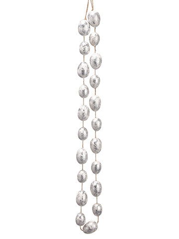 5' Egg Garland  White Silver (pack of 12)