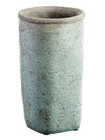 14.25"Hx8"D Stoneware Planter  Antique Green (pack of 1)
