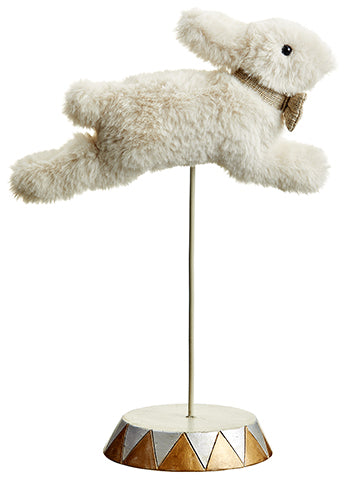12" Circus Bunny Table Top  Beige Silver (pack of 2)
