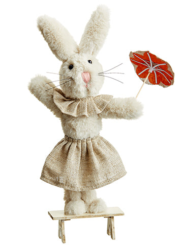 12" Circus Bunny  Beige Silver (pack of 3)