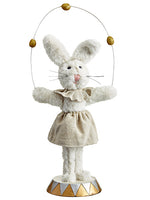 15" Circus Juggling Bunny  Beige Silver (pack of 2)