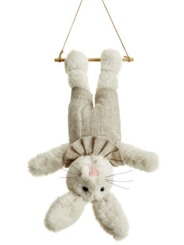 12" Circus Trapeze Bunny  Beige Silver (pack of 3)