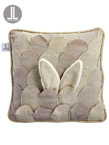 16"Wx16"L Bunny Ear/Egg Pillow Beige Silver (pack of 4)