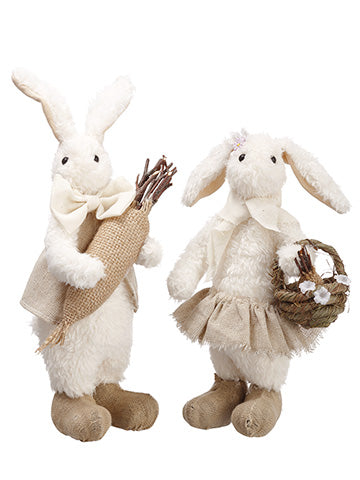 8" Mr. & Mrs. Bunny (2 Each/set) Cream Beige (pack of 2)