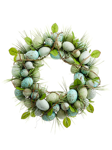 16" Egg Wreath  Blue Aqua (pack of 2)