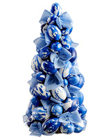 17" Egg Cone Topiary  Blue White (pack of 2)
