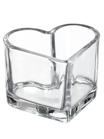 2.75"Hx3.75"D Heart Glass Vase Clear (pack of 6)