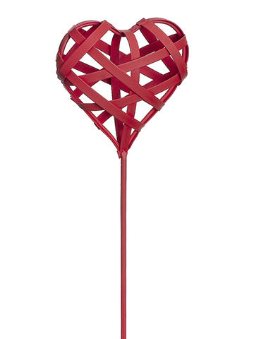 14.5" Metal Heart Pick  Red (pack of 12)