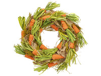 15" Carrot Wreath  Orange Green (pack of 2)