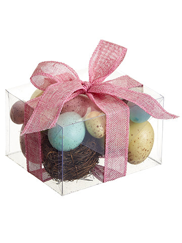 4"Hx5.5"Wx6.5"L Egg/Bird's Nest Assortment in acetate Box Mix (pack of 6)