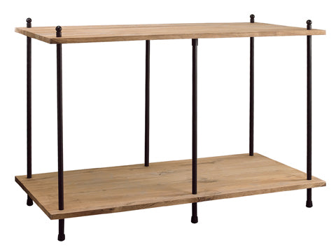 42"Hx30"Wx60"L Metal/Wood Table Brown Natural (pack of 1)