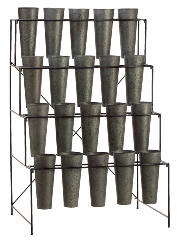 51.5"Hx26.25"Wx35"L Bucket Etagere w/20 Buckets Bronze (pack of 1)