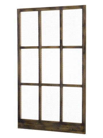 42"Wx72"L Wood/Meshed Window  Brown Rust (pack of 1)