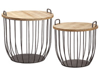 18.75"D-23"D Basket Side Table (2 ea/set) Brown Rust (pack of 1)