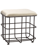 19.5"Hx16"Wx19.5"L Stool  Beige Rust (pack of 1)