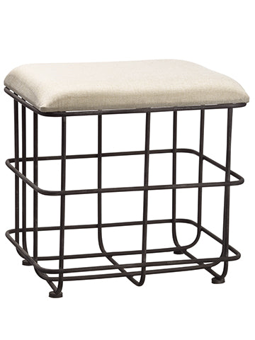 19.5"Hx16"Wx19.5"L Stool  Beige Rust (pack of 1)