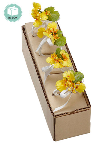 3.5" Oncidium Orchid Napkin Ring Yellow (pack of 4)