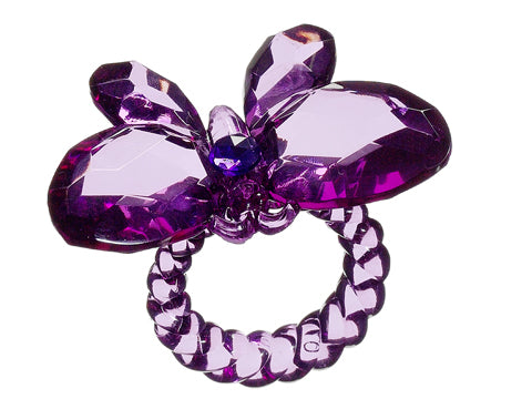 2.3"Wx2.9"L Acrylic Butterfly Napkin Ring Purple (pack of 24)