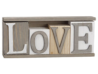 4"Hx2"Wx9.5"L Love Table Decor White Gray (pack of 12)