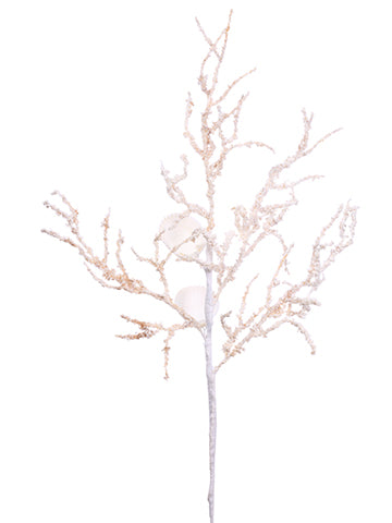 21"Twig Spray with Shell  Beige (pack of 24)