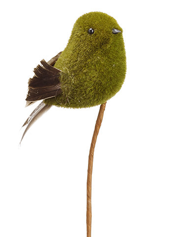 16" Moss Bird Spray  Green Gray (pack of 12)