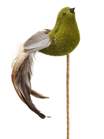 16.5" Moss Bird Spray  Green Natural (pack of 12)
