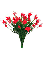 16" Plastic Christmas Cactus Bush with 28 Flowers and 42 Leaves Red (pack of 12)