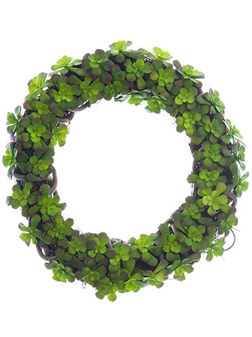 14" Succulent Garden Wreath  Green Burgundy (pack of 1)