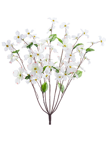 26" Dogwood Bush x7  White (pack of 6)