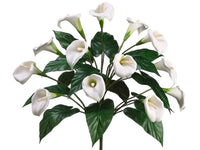 18" Calla Lily Bush x14  White (pack of 6)