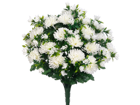 16.5" Mum Bush x33  Cream (pack of 6)