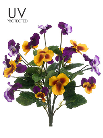 12" UV Protected Pansy Bush  Violet Yellow (pack of 12)