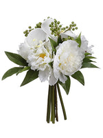 12" Phalaenopsis Orchid/Peony Bouquet White Green (pack of 4)