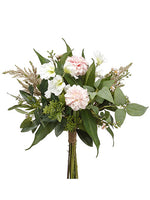 18" Dalhia/Sweetpea/ Waxflower Bouquet Pink White (pack of 6)