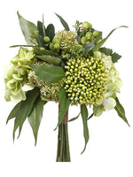 13" Hydrangea/Sedum Bouquet  Two Tone Green (pack of 4)
