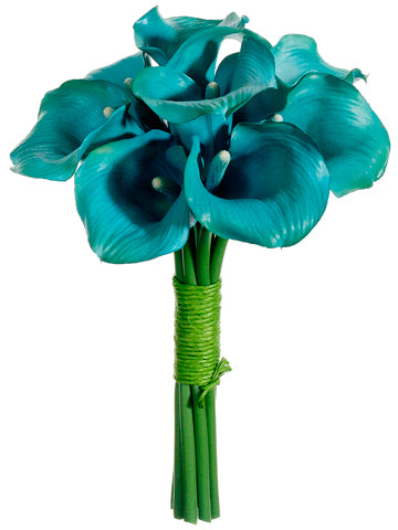 11" Calla Lily Bouquet  Aqua (pack of 6)