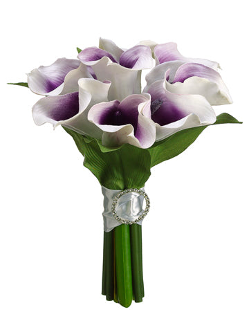 10.5" Calla Lily Bouquet  Cream Purple (pack of 12)