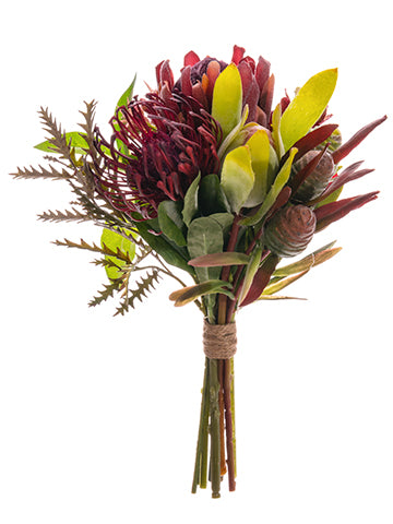 11" Protea Bouquet  Burgundy Mauve (pack of 6)