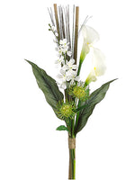 31" Dendrobium Orchid/Calla Lily/Protea Bundle White Green (pack of 6)