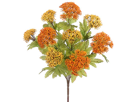 18" Queen Anne's Lace Bush x9  Orange Yellow (pack of 12)