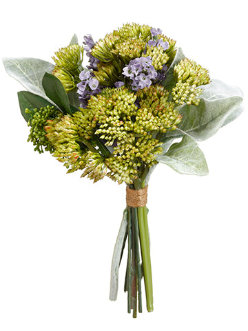 8.5" Sedum/Lavender/Lamb's Ear Bouquet Green Lavender (pack of 6)