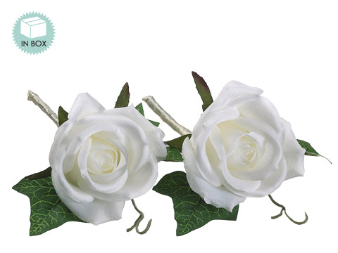 5" Rose Boutonniere (2 ea/box)  Cream (pack of 24)
