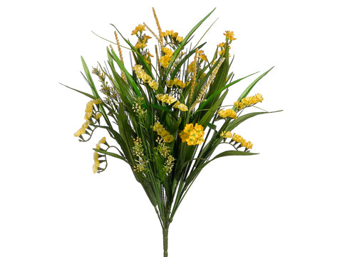 22" Statice/Grass Bush  Two Tone Yell0w (pack of 12)