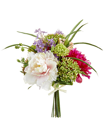 14" Peony/Lilac/Snowball Bouquet Beauty Pink (pack of 4)
